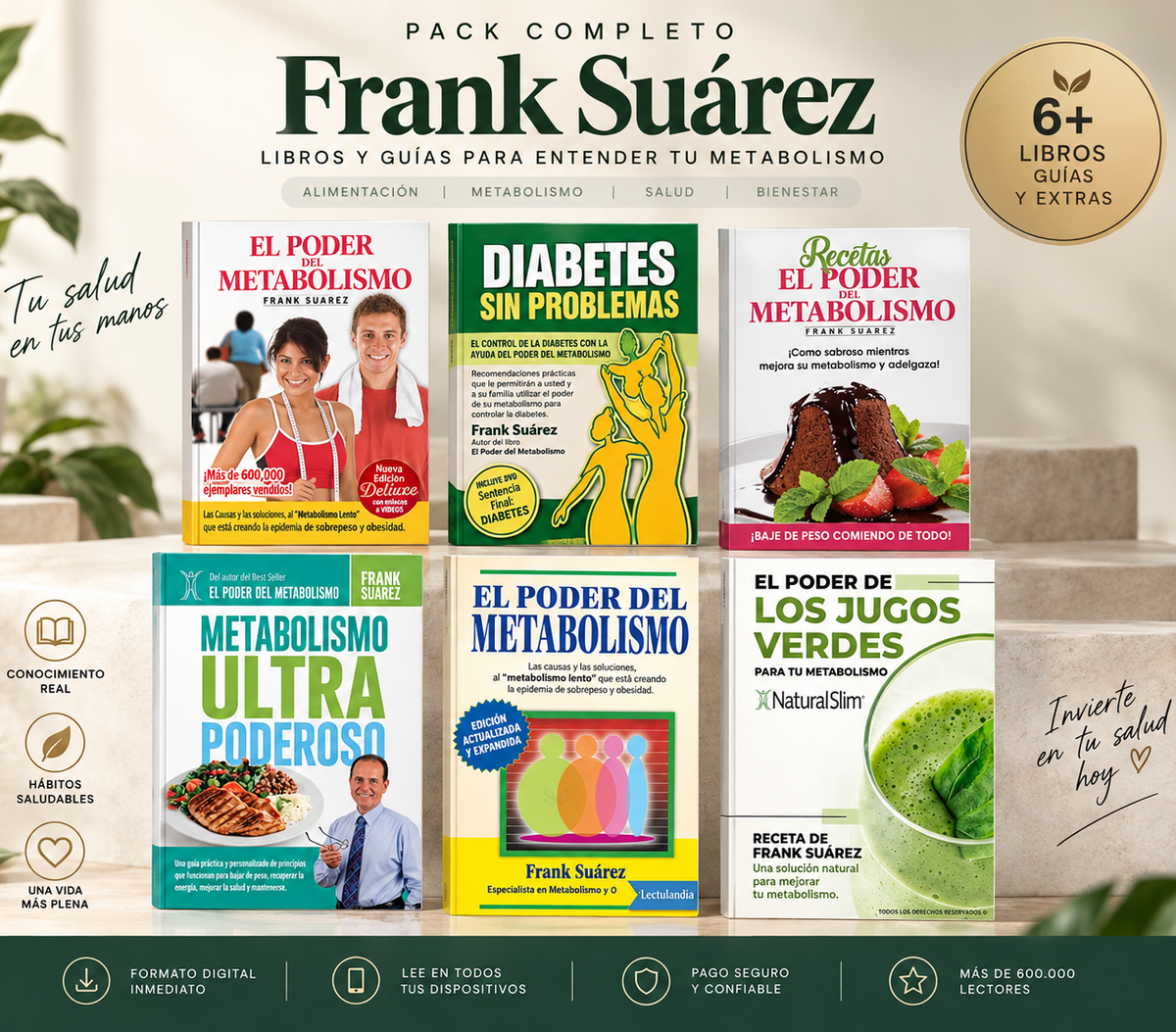 DESPIERTA TU METABOLISMO: PACK 5 LIBROS + GUÍAS FRANK SUAREZ ⭐