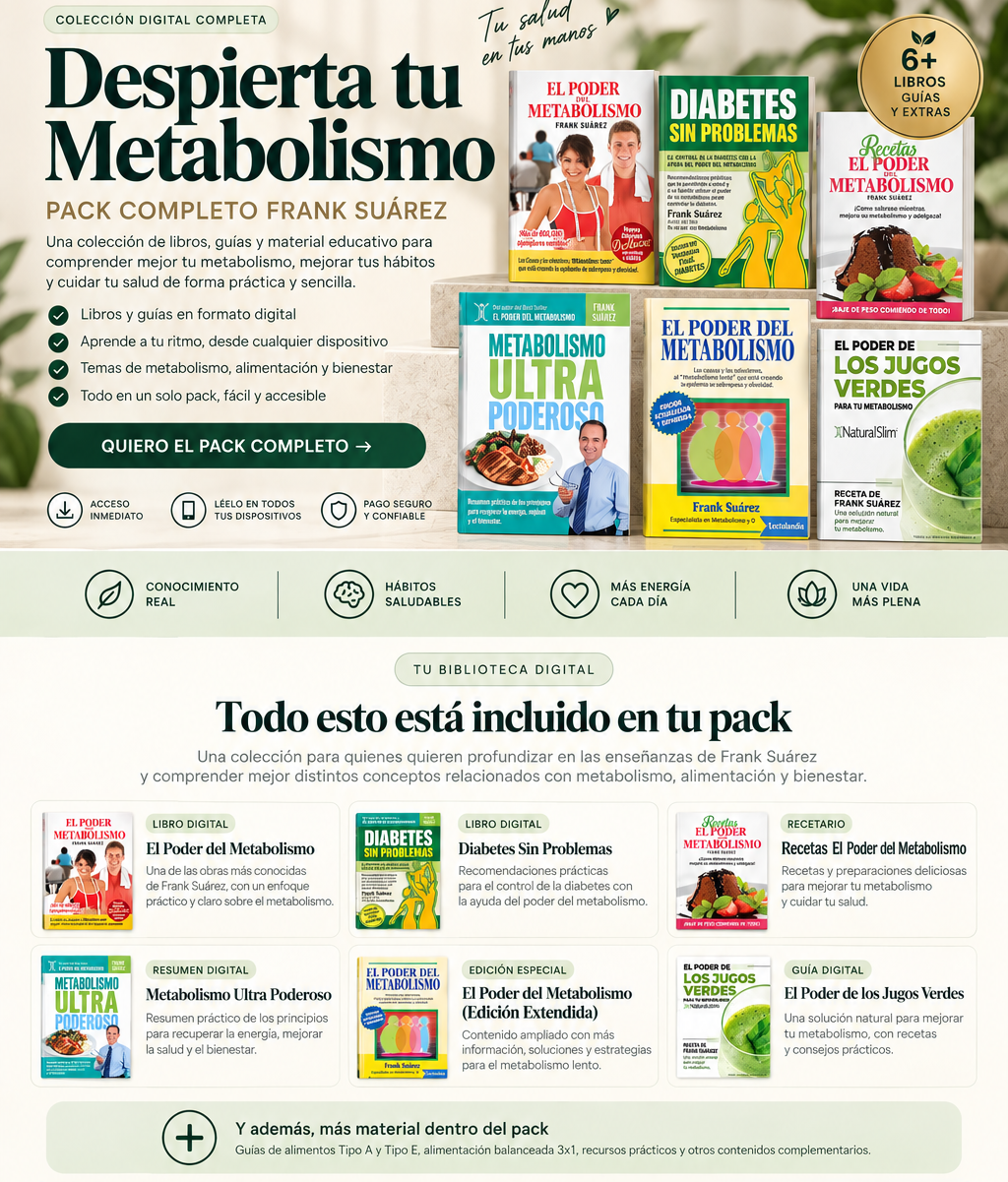 DESPIERTA TU METABOLISMO: PACK 5 LIBROS + GUÍAS FRANK SUAREZ ⭐
